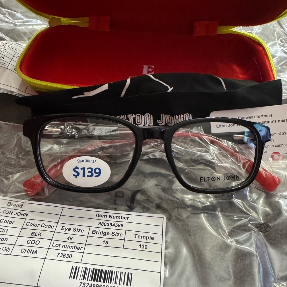 Elton John brand sunglasses with a price tag starting at $139.